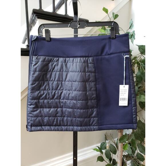 Renwick Puffer Skirt Womens Medium Navy Blue Stretch Winter Side Zipper - Picture 1 of 11